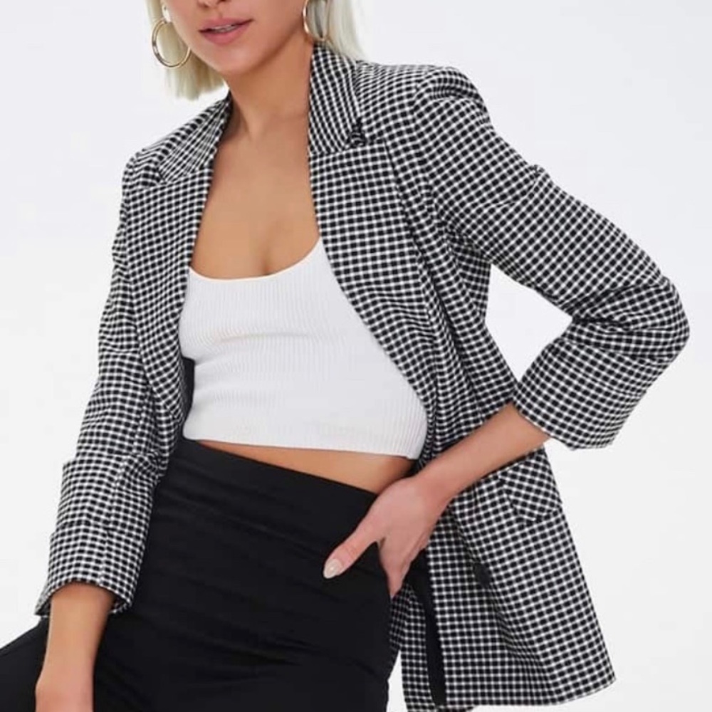 NWT Forever 21 Oversized Checkered Blazer